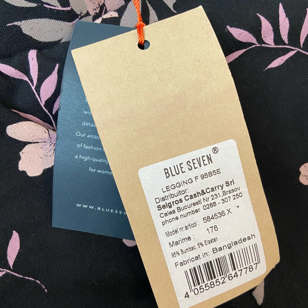 Blue seven black leggings with design